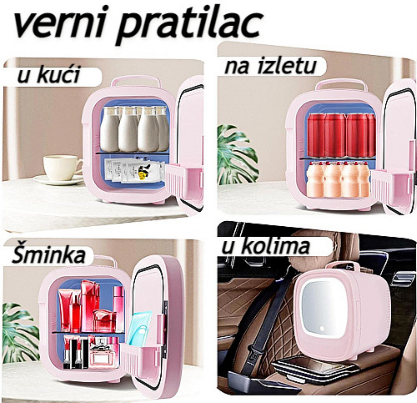 Prenosivi frižider za šminku sa ogledalom