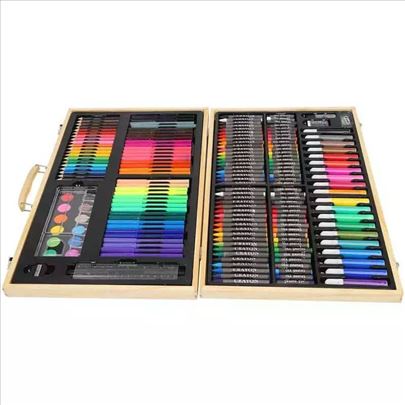 Drveni Kofer Za Crtanje I Bojanje Sa 180 Dijelova